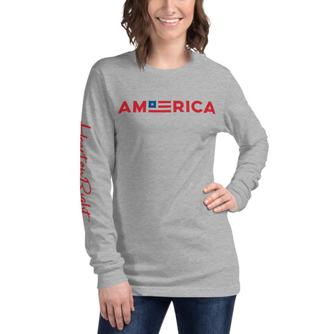 Heart On Right America | Unisex Long Sleeve Tee