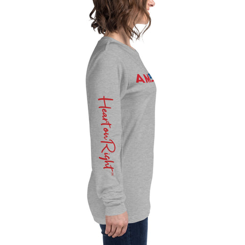 Heart On Right America | Unisex Long Sleeve Tee
