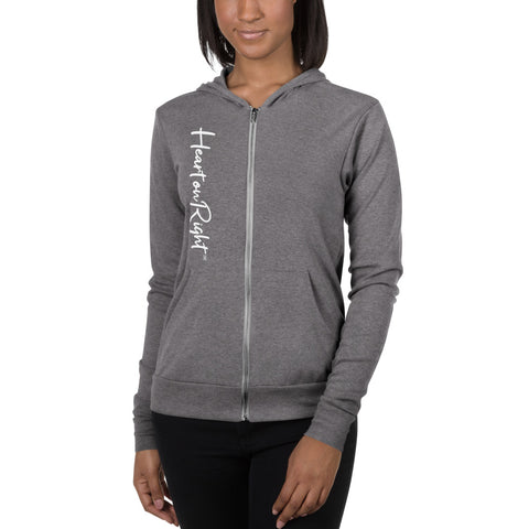 Heart On Right | Unisex zip hoodie