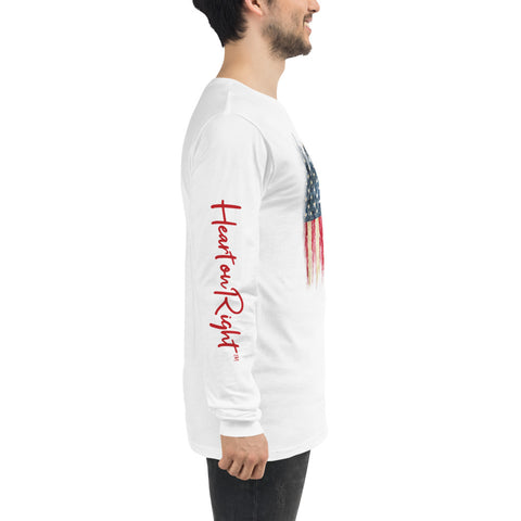 Old Glory Heart | Unisex Long Sleeve Tee