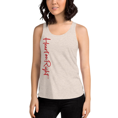 Heart On Right | Women's Tri-Blend Racerback Tank