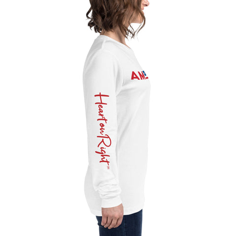 Heart On Right America | Unisex Long Sleeve Tee